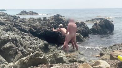 Wife spread wide in public missionary mess