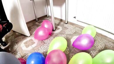 Strict Leather Balloon Ruin Popping Deepthroat Doggy and Cum Punishment