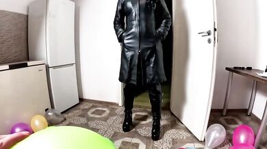 Strict Leather Balloon Ruin Popping Deepthroat Doggy and Cum Punishment