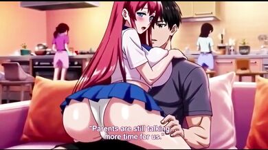 Step sis creampie hot sex when parents are in kitchen