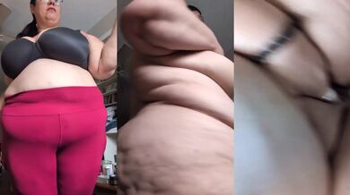 BBW Milf strips raw for you thick big booty gets soaked