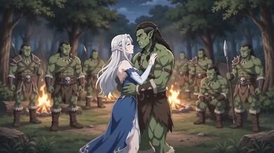 Orc warlord wrecks elf princess raw brutal forced big cock fuck