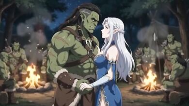 Orc warlord wrecks elf princess raw brutal forced big cock fuck