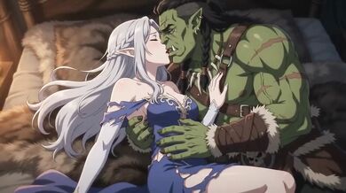 Orc warlord wrecks elf princess raw brutal forced big cock fuck