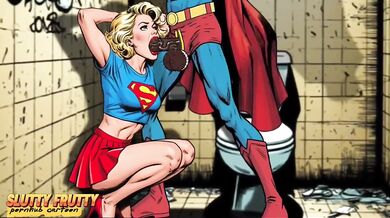 Supergirl the Slut ruins cuckold Odysseus in cartoon porn parody