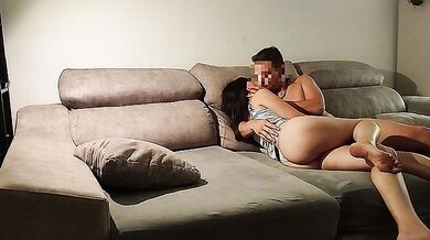 Milf gets destroyed in savage doggy fuck on couch cum on tits raw homemade