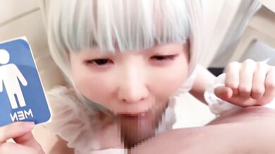 Tight toilet pee floods brain white gushes cum in step sis throat