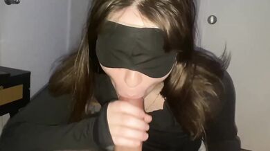 Latina slut takes his big dick deep in her throat until he blows his load down her throat