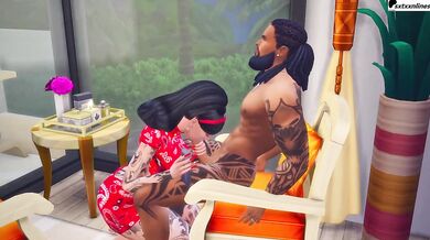 Sims 4 phone call blowjob turns hardcore fucking cumshot
