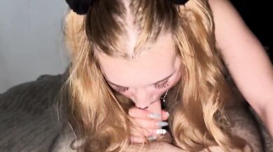 She is learning to suck the best blowjob cumshot reveals all