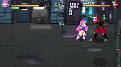 Big boobs pixel art hentai game choked by gushing loads