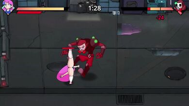 Big boobs pixel art hentai game choked by gushing loads