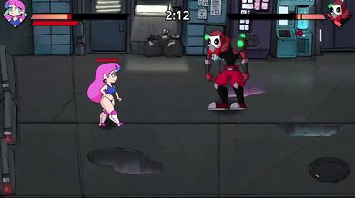 Big boobs pixel art hentai game choked by gushing loads
