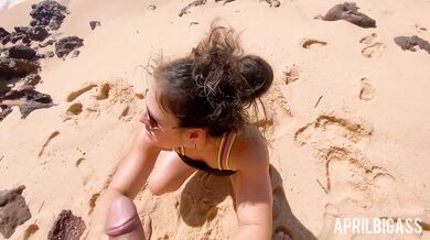 April's big ass surrenders to messy beach watersports fantasy