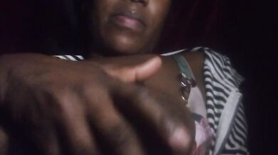 Big natural black tits dripping cum covered solo
