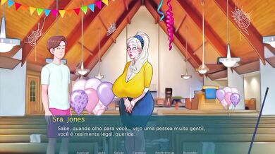 My slutty stepmom destroys me in the kitchen Hentai MILF game