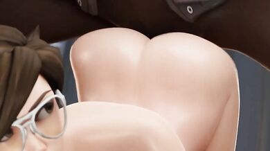 Tracer Takes 3 BBCs One by One 3D Overwatch Throat Fuck