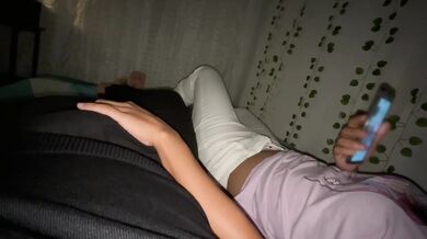 Stepfather's nightly claim on his horny hijastra's big natural tits