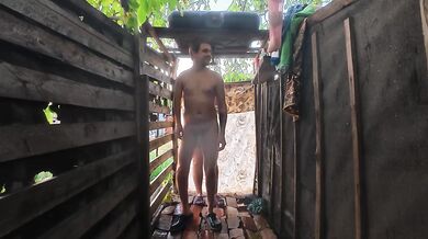 Rustic Rustic Shower Slut Gets Pounded in Outdoor Sticky Wet BBW Flip Flops