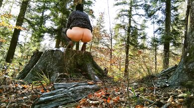My Stepmom ravaged in the woods with raw anal and piss