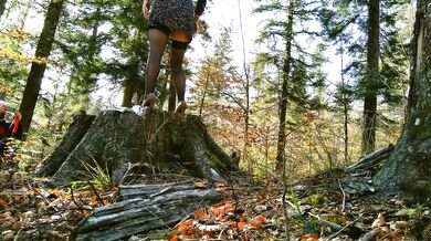 My Stepmom ravaged in the woods with raw anal and piss