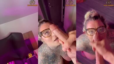 Katie takes massive facial load deepthroat tats plus size bbw