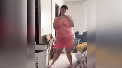 New body stockings milf lingers in hot BBW solo tease