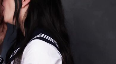 Schoolgirl Sucks Cock Deep Thigh Job Drains Cumshot With ASMR