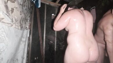 Chubby Milf Gets Soaked in Home Shower with Real Couple
