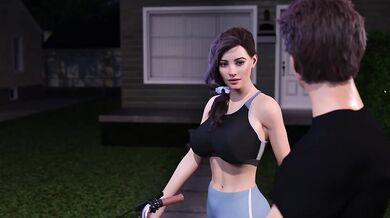 Delivery boy gets cream pie massage from milf after gym sesh big tits squeezed
