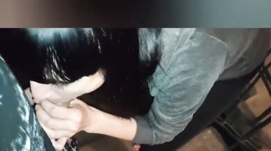 Unfaithful wife nearly caught public blowjob in leggings with stranger