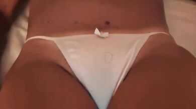 POV huge cock squirts cum all over milf's tits and face