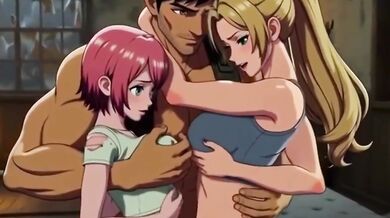 Enjoying threesome in jungle hunt hard fast fuck hentai