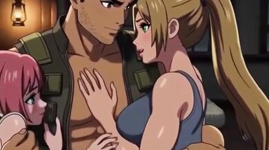 Enjoying threesome in jungle hunt hard fast fuck hentai
