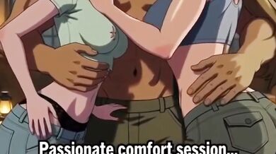 Enjoying threesome in jungle hunt hard fast fuck hentai