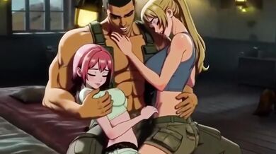 Enjoying threesome in jungle hunt hard fast fuck hentai