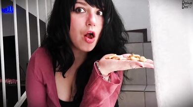 Tiny Fish Devoured By Goddess Burps Overflowing Mouth Slop