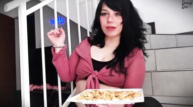 Tiny Fish Devoured By Goddess Burps Overflowing Mouth Slop