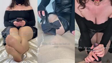 Money slave ruined in tight mistress nylon worship handjob edging