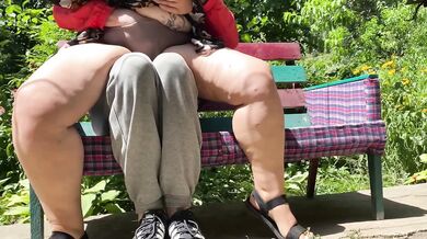 Stepmom's huge ass out in the open she soaks her panties in public