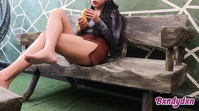 Beautiful Latina solo POV gets turned on during breakfast seductive lingerie home alone
