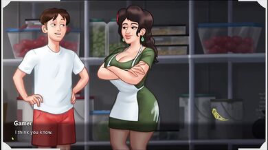 Maria deepthroats Tony right there without a care big tits swells up with cum