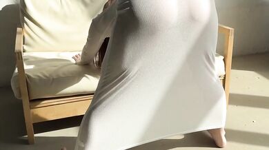 Stretching routine ruined perfect goddess worships feet alone