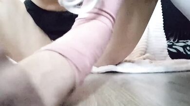 Gaming while BF watches me naughty anime hentai fingering orgasm control