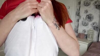 Desperate cougar begs for thick British cock while fingering her dripping pussy