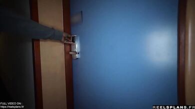 French maid MILF caught masturbating then destroyed in rough anal by hotel guest