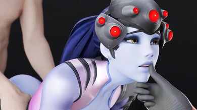 Tracer gets stuffed by Widowmaker gangbang with big dicks Overwatch hentai