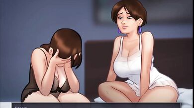 Thick milf threesome in summertime saga gameplay big dick big ass big tits