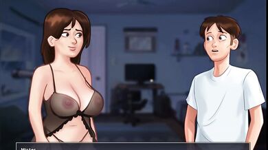 Thick milf threesome in summertime saga gameplay big dick big ass big tits