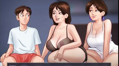 Thick milf threesome in summertime saga gameplay big dick big ass big tits